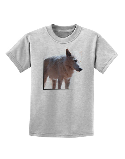 Magnificent Full White Wolf Childrens T-Shirt-Childrens T-Shirt-TooLoud-AshGray-X-Small-Davson Sales