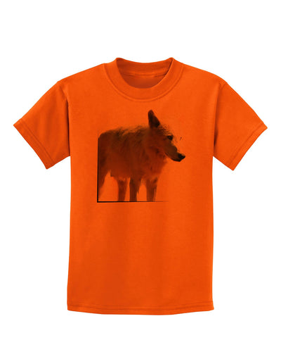 Magnificent Full White Wolf Childrens T-Shirt-Childrens T-Shirt-TooLoud-Orange-X-Small-Davson Sales