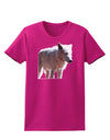 Magnificent Full White Wolf Womens Dark T-Shirt-TooLoud-Hot-Pink-Small-Davson Sales