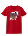 Magnificent Full White Wolf Womens Dark T-Shirt-TooLoud-Red-X-Small-Davson Sales