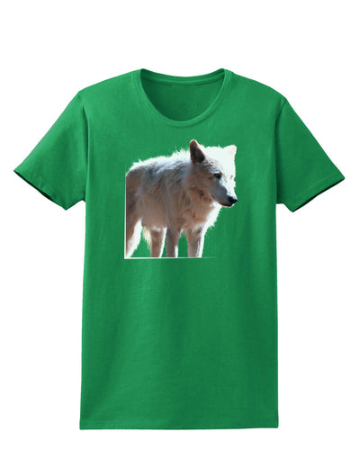 Magnificent Full White Wolf Womens Dark T-Shirt-TooLoud-Kelly-Green-X-Small-Davson Sales