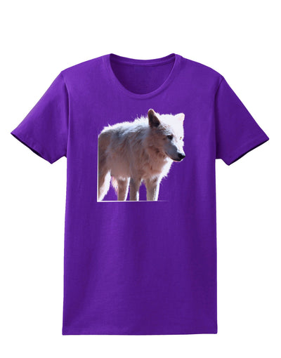 Magnificent Full White Wolf Womens Dark T-Shirt-TooLoud-Purple-X-Small-Davson Sales