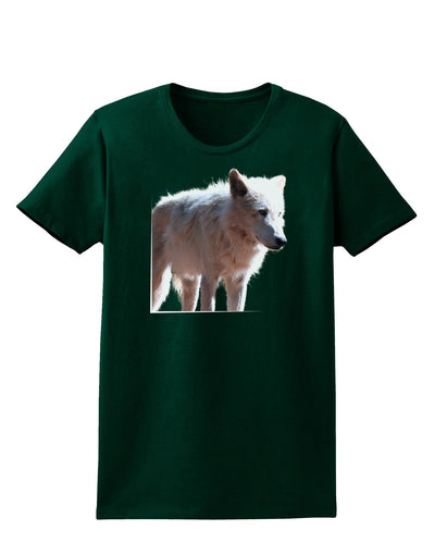 Magnificent Full White Wolf Womens Dark T-Shirt-TooLoud-Forest-Green-Small-Davson Sales