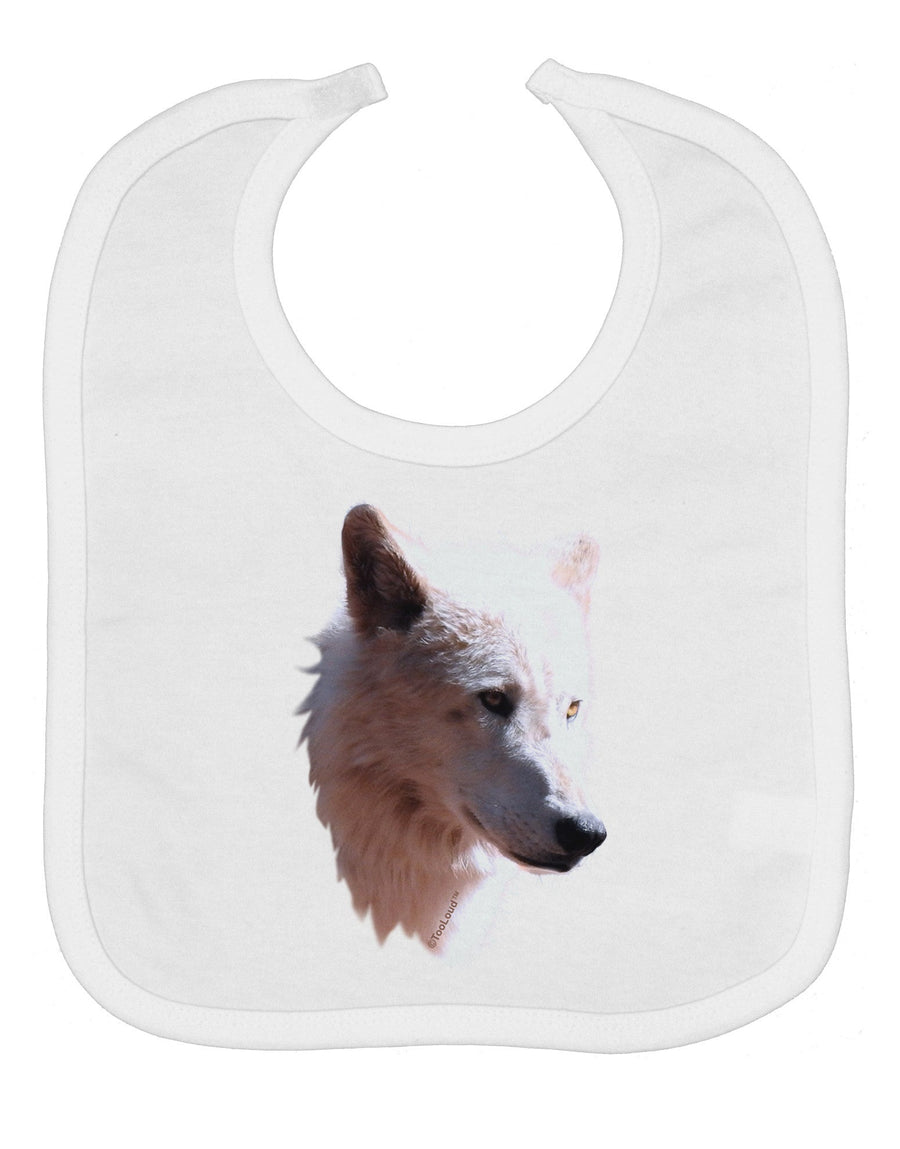 Magnificent White Wolf Head Baby Bib