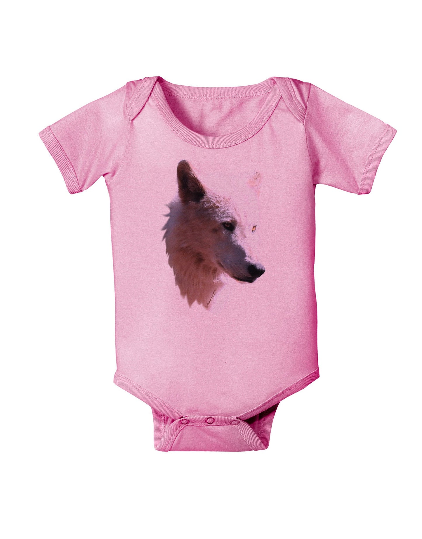 Magnificent White Wolf Head Baby Romper Bodysuit-Baby Romper-TooLoud-Pink-06-Months-Davson Sales