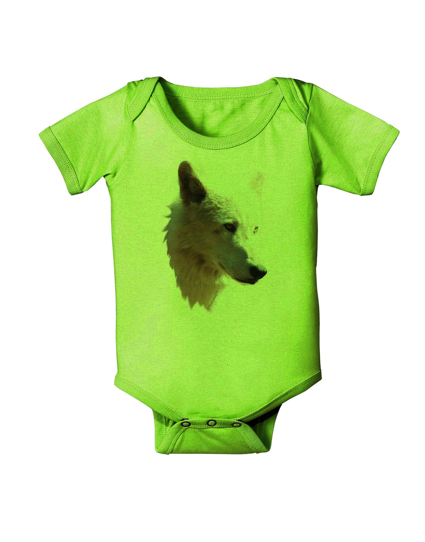 Magnificent White Wolf Head Baby Romper Bodysuit-Baby Romper-TooLoud-Lime-06-Months-Davson Sales