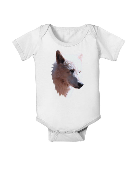 Magnificent White Wolf Head Baby Romper Bodysuit-Baby Romper-TooLoud-White-06-Months-Davson Sales