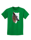 Magnificent White Wolf Head Childrens Dark T-Shirt-Childrens T-Shirt-TooLoud-Kelly-Green-X-Small-Davson Sales