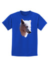 Magnificent White Wolf Head Childrens Dark T-Shirt-Childrens T-Shirt-TooLoud-Royal-Blue-X-Small-Davson Sales