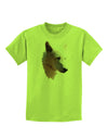 Magnificent White Wolf Head Childrens T-Shirt-Childrens T-Shirt-TooLoud-Lime-Green-X-Small-Davson Sales