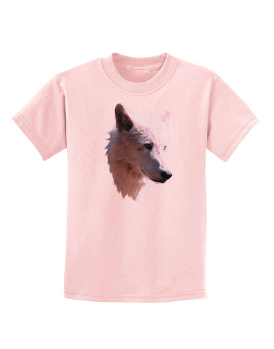 Magnificent White Wolf Head Childrens T-Shirt-Childrens T-Shirt-TooLoud-PalePink-X-Small-Davson Sales