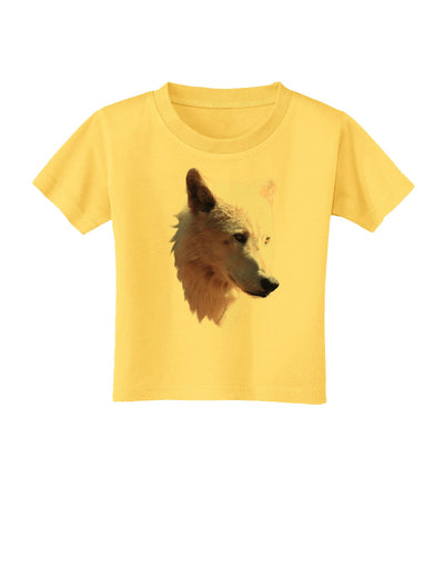 Magnificent White Wolf Head Toddler T-Shirt-Toddler T-Shirt-TooLoud-Yellow-2T-Davson Sales