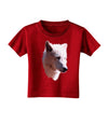 Magnificent White Wolf Head Toddler T-Shirt Dark-Toddler T-Shirt-TooLoud-Red-2T-Davson Sales