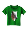 Magnificent White Wolf Head Toddler T-Shirt Dark-Toddler T-Shirt-TooLoud-Clover-Green-2T-Davson Sales