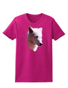 Magnificent White Wolf Head Womens Dark T-Shirt-TooLoud-Hot-Pink-Small-Davson Sales