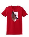 Magnificent White Wolf Head Womens Dark T-Shirt-TooLoud-Red-X-Small-Davson Sales