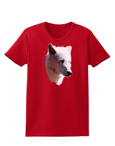 Magnificent White Wolf Head Womens Dark T-Shirt-TooLoud-Red-X-Small-Davson Sales