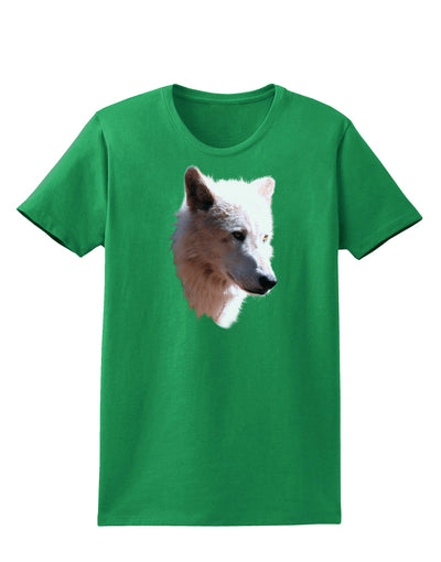 Magnificent White Wolf Head Womens Dark T-Shirt-TooLoud-Kelly-Green-X-Small-Davson Sales