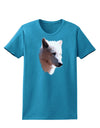 Magnificent White Wolf Head Womens Dark T-Shirt-TooLoud-Turquoise-X-Small-Davson Sales