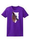 Magnificent White Wolf Head Womens Dark T-Shirt-TooLoud-Purple-X-Small-Davson Sales