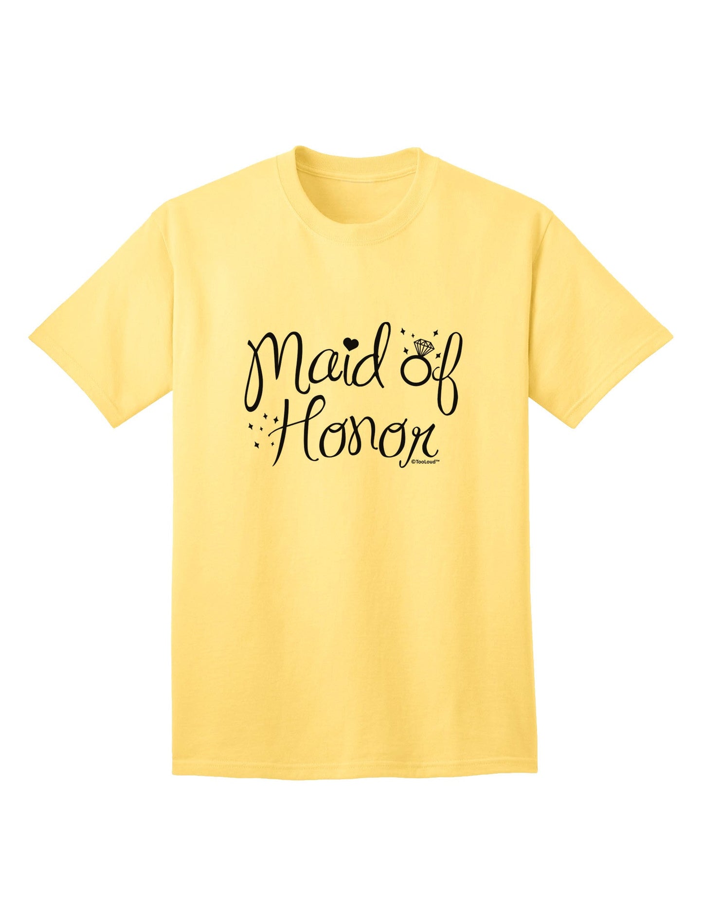Maid of Honor - Diamond Ring Design Adult T-Shirt-Mens T-Shirt-TooLoud-Yellow-Small-Davson Sales