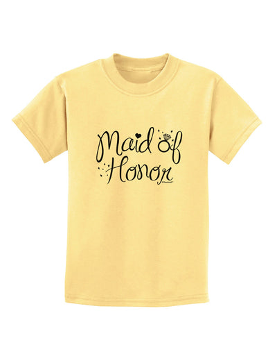 Maid of Honor - Diamond Ring Design Childrens T-Shirt-Childrens T-Shirt-TooLoud-Daffodil-Yellow-X-Small-Davson Sales