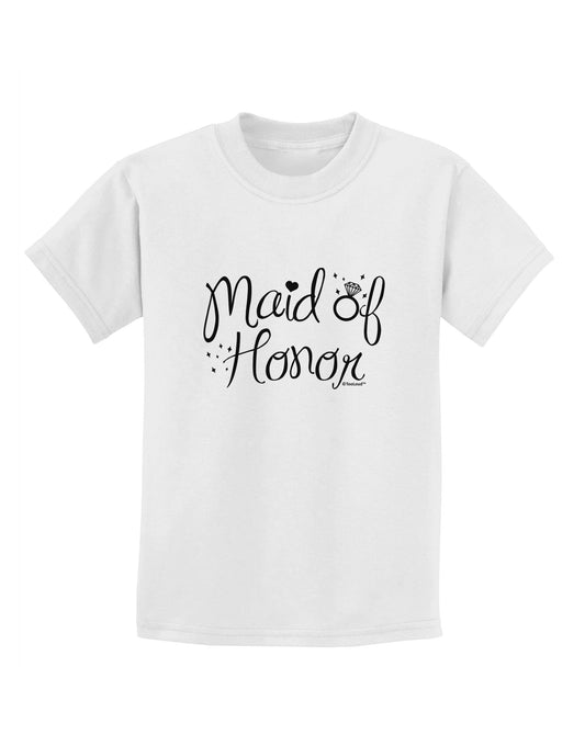 Maid of Honor - Diamond Ring Design Childrens T-Shirt-Childrens T-Shirt-TooLoud-White-X-Small-Davson Sales