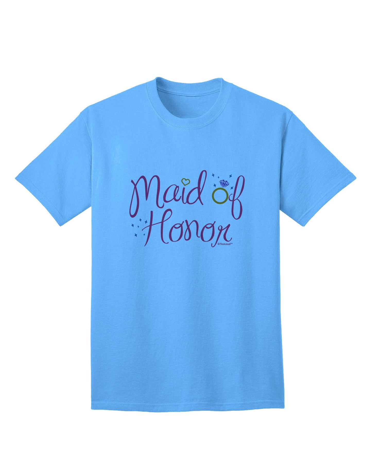 Maid of Honor - Diamond Ring Design - Color Adult T-Shirt-Mens T-Shirt-TooLoud-Aquatic-Blue-Small-Davson Sales