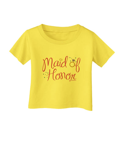 Maid of Honor - Diamond Ring Design - Color Infant T-Shirt-Infant T-Shirt-TooLoud-Yellow-06-Months-Davson Sales