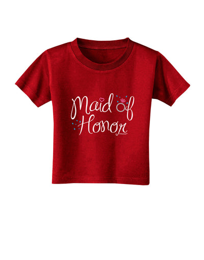 Maid of Honor - Diamond Ring Design - Color Toddler T-Shirt Dark-Toddler T-Shirt-TooLoud-Red-2T-Davson Sales