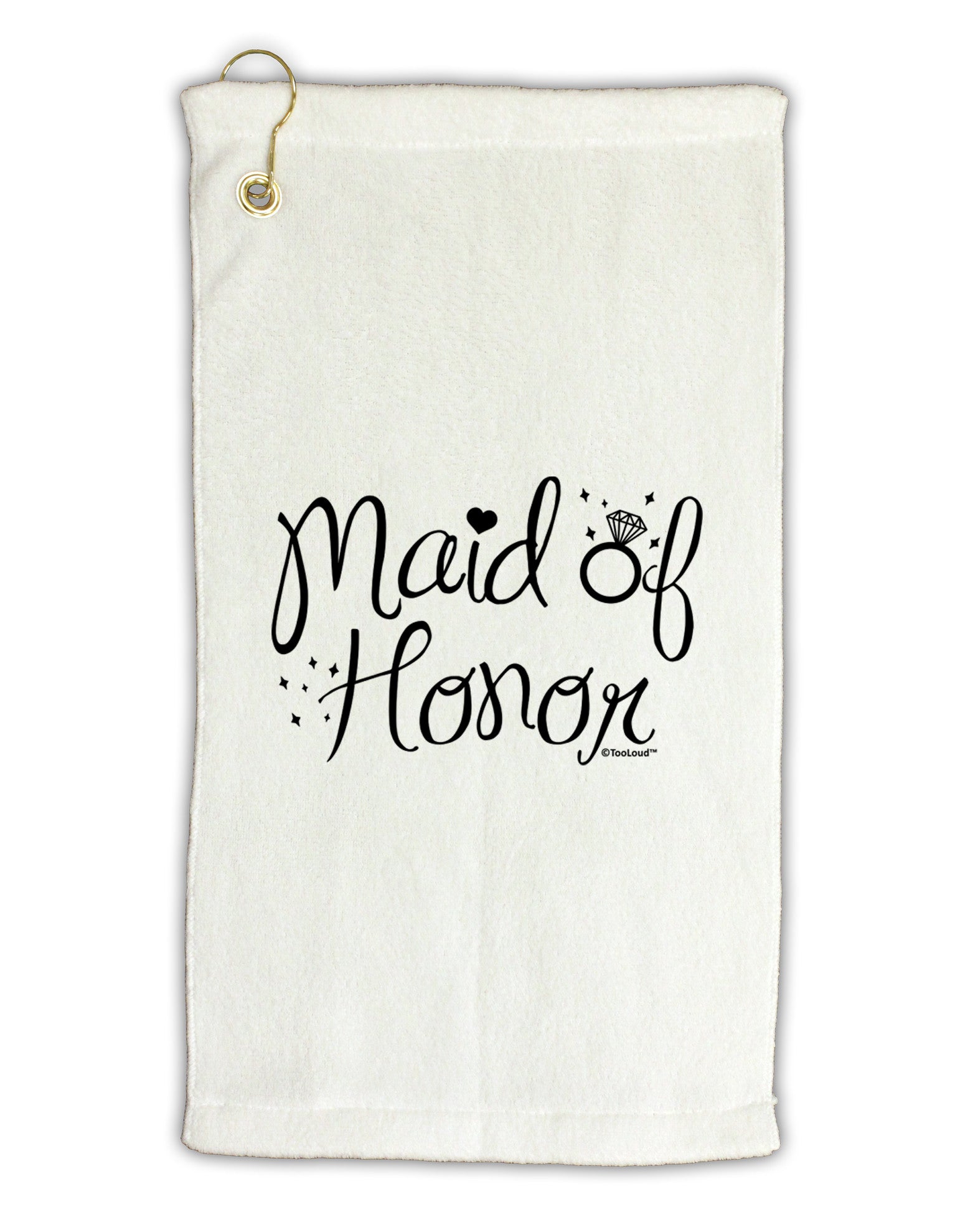Maid of Honor - Diamond Ring Design Micro Terry Gromet Golf Towel 16 x 25 inch-Golf Towel-TooLoud-White-Davson Sales