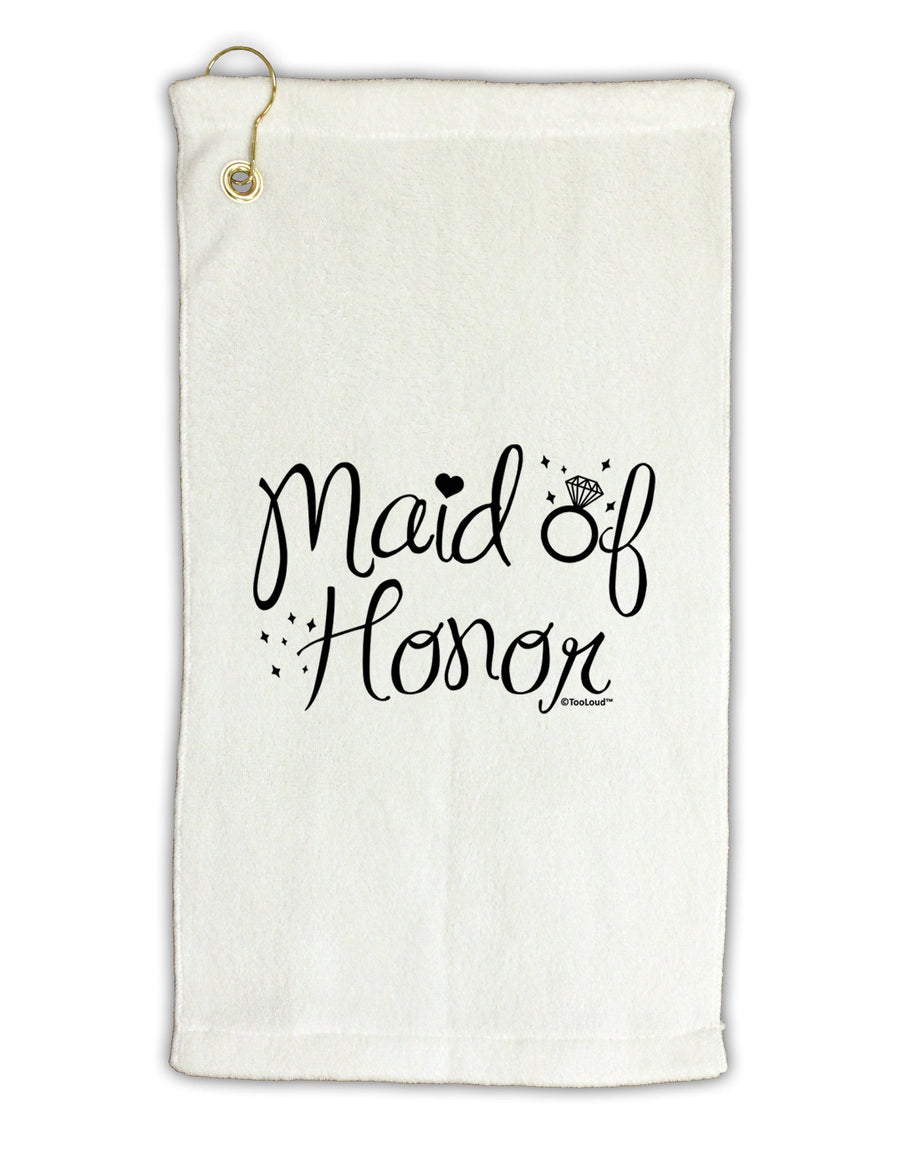 Maid of Honor - Diamond Ring Design Micro Terry Gromet Golf Towel 16 x 25 inch-Golf Towel-TooLoud-White-Davson Sales