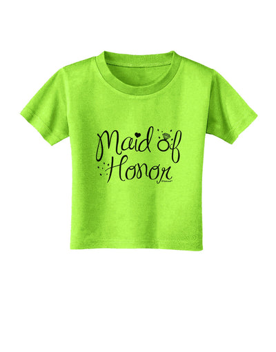 Maid of Honor - Diamond Ring Design Toddler T-Shirt-Toddler T-Shirt-TooLoud-Lime-Green-2T-Davson Sales