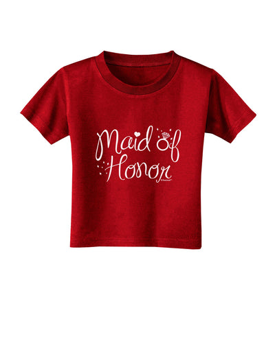 Maid of Honor - Diamond Ring Design Toddler T-Shirt Dark-Toddler T-Shirt-TooLoud-Red-2T-Davson Sales