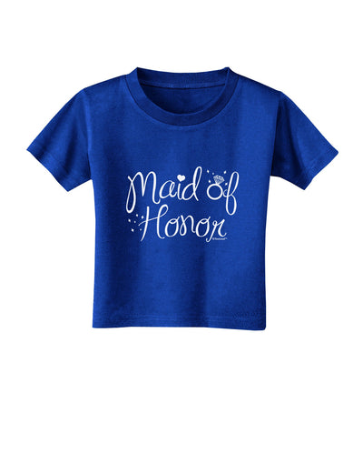 Maid of Honor - Diamond Ring Design Toddler T-Shirt Dark-Toddler T-Shirt-TooLoud-Royal-Blue-2T-Davson Sales