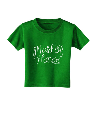 Maid of Honor - Diamond Ring Design Toddler T-Shirt Dark-Toddler T-Shirt-TooLoud-Clover-Green-2T-Davson Sales