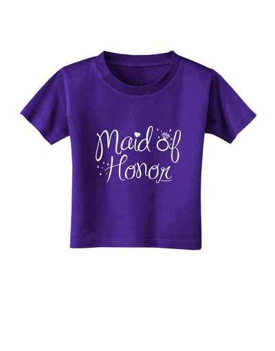 Maid of Honor - Diamond Ring Design Toddler T-Shirt Dark-Toddler T-Shirt-TooLoud-Purple-2T-Davson Sales