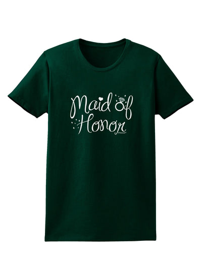 Maid of Honor - Diamond Ring Design Womens Dark T-Shirt-TooLoud-Forest-Green-Small-Davson Sales