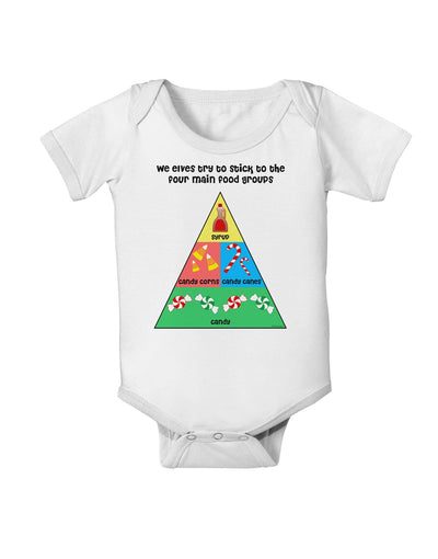 Main Food Groups of an Elf - Christmas Baby Romper Bodysuit-Baby Romper-TooLoud-White-06-Months-Davson Sales