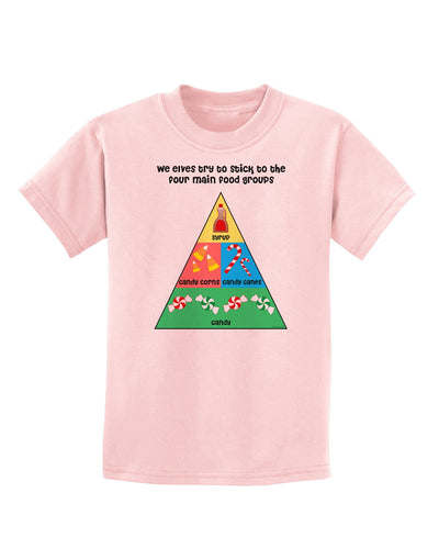 Main Food Groups of an Elf - Christmas Childrens T-Shirt-Childrens T-Shirt-TooLoud-PalePink-X-Small-Davson Sales