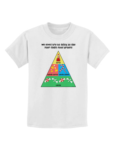 Main Food Groups of an Elf - Christmas Childrens T-Shirt-Childrens T-Shirt-TooLoud-White-X-Small-Davson Sales