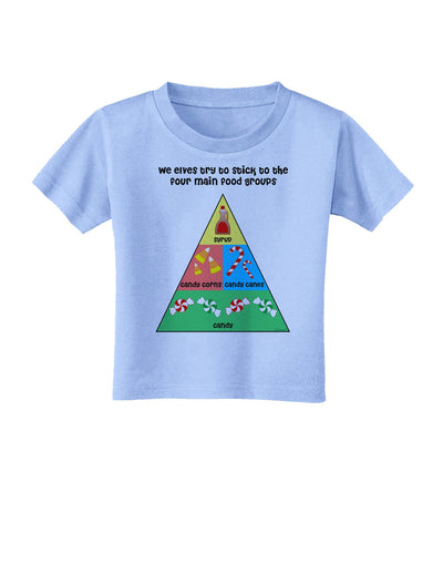 Main Food Groups of an Elf - Christmas Toddler T-Shirt-Toddler T-Shirt-TooLoud-Aquatic-Blue-2T-Davson Sales