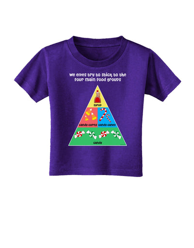 Main Food Groups of an Elf - Christmas Toddler T-Shirt Dark-Toddler T-Shirt-TooLoud-Purple-2T-Davson Sales