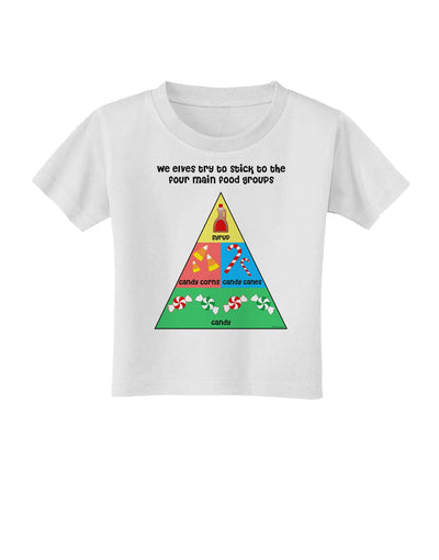 Main Food Groups of an Elf - Christmas Toddler T-Shirt-Toddler T-Shirt-TooLoud-White-2T-Davson Sales