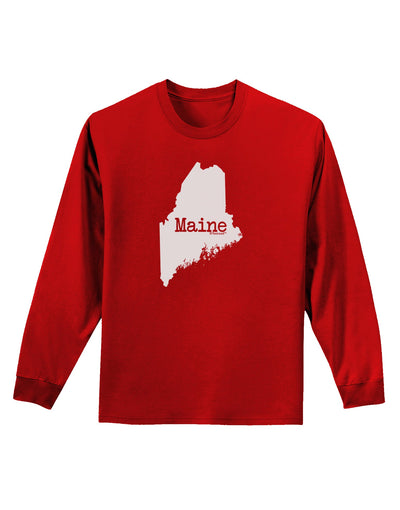 Maine - United States Shape Adult Long Sleeve Dark T-Shirt by TooLoud-TooLoud-Red-Small-Davson Sales