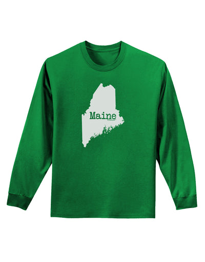 Maine - United States Shape Adult Long Sleeve Dark T-Shirt by TooLoud-TooLoud-Kelly-Green-Small-Davson Sales