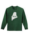 Maine - United States Shape Adult Long Sleeve Dark T-Shirt by TooLoud-TooLoud-Dark-Green-Small-Davson Sales