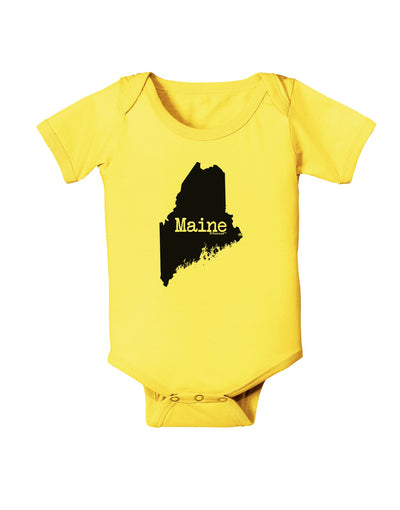 Maine - United States Shape Baby Romper Bodysuit by TooLoud-TooLoud-Yellow-06-Months-Davson Sales