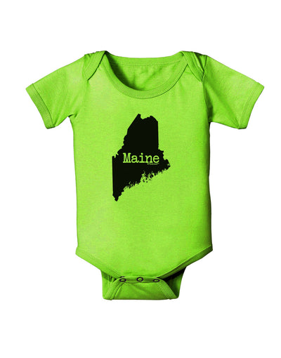 Maine - United States Shape Baby Romper Bodysuit by TooLoud-TooLoud-Lime-Green-06-Months-Davson Sales