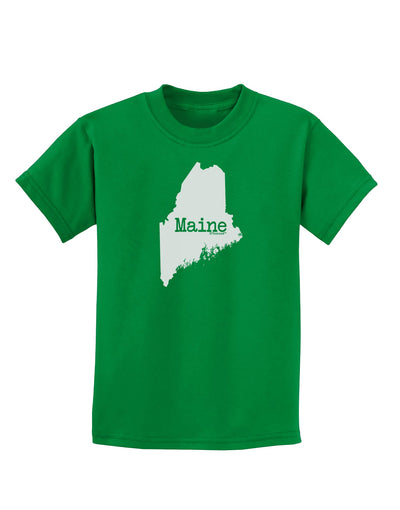 Maine - United States Shape Childrens Dark T-Shirt by TooLoud-Childrens T-Shirt-TooLoud-Kelly-Green-X-Small-Davson Sales